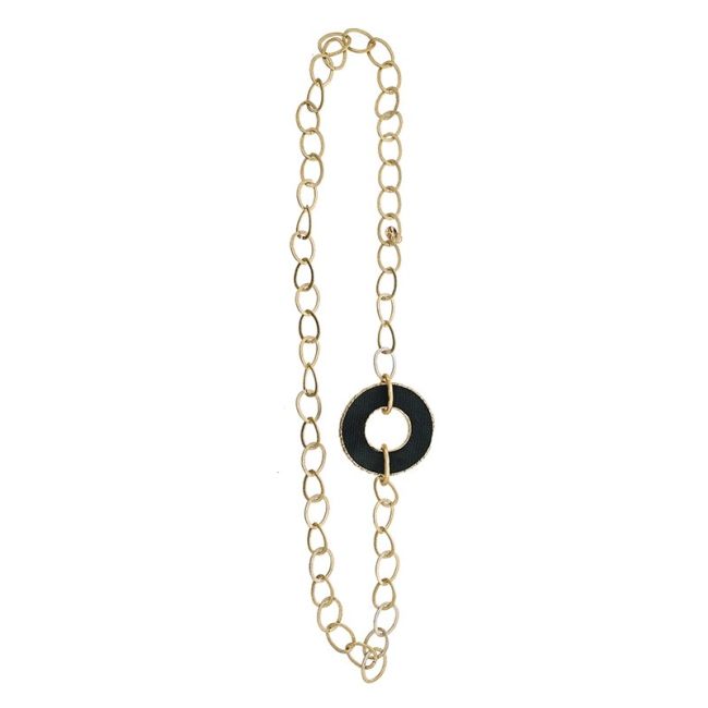 LONG LINED DONUT CHAIN NECKLACE