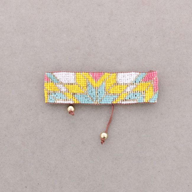 PULSERA ÉTNICA MACRAMÉ ABALORIOS
