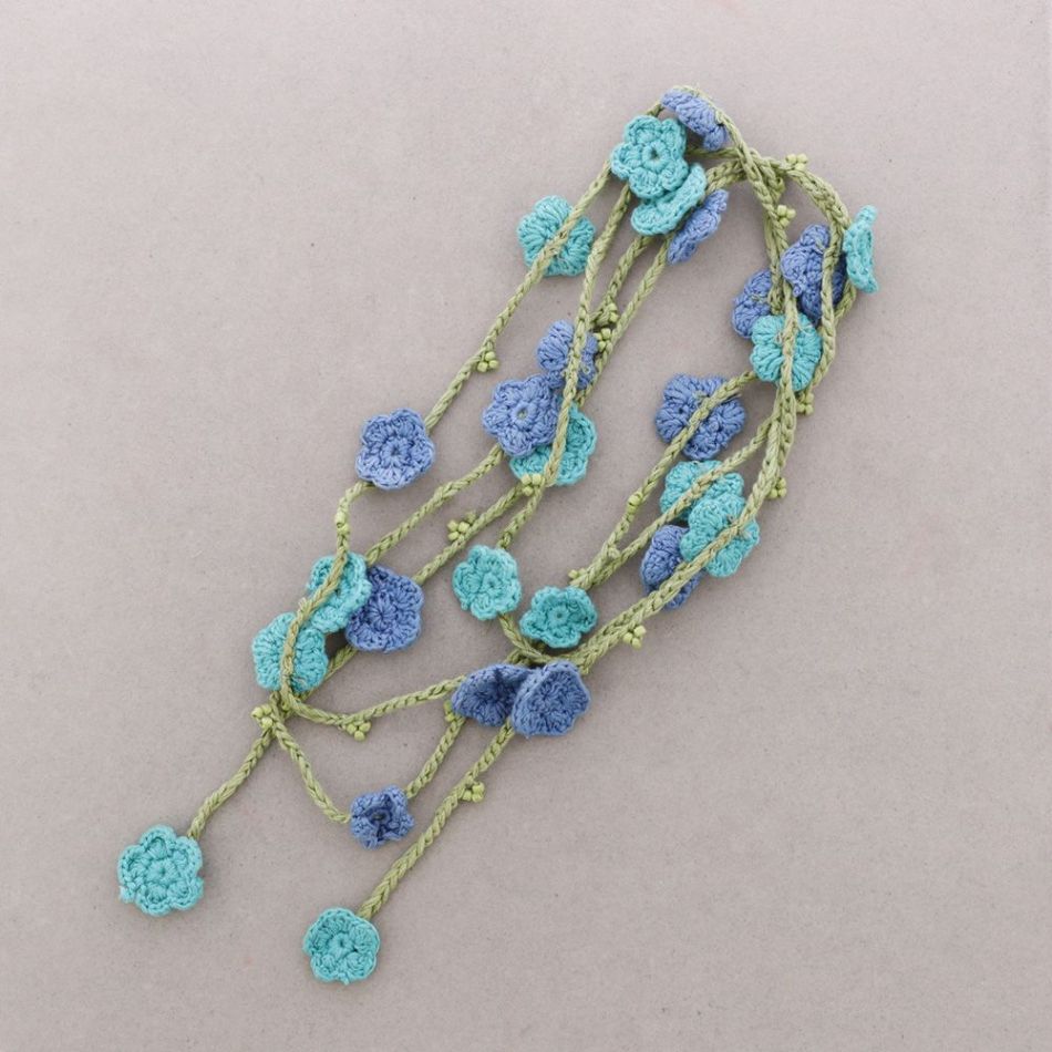 COLLAR LARGO MULTIFUNCIONAL FLORES CROCHET