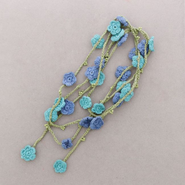 COLLAR LARGO MULTIFUNCIONAL FLORES CROCHET