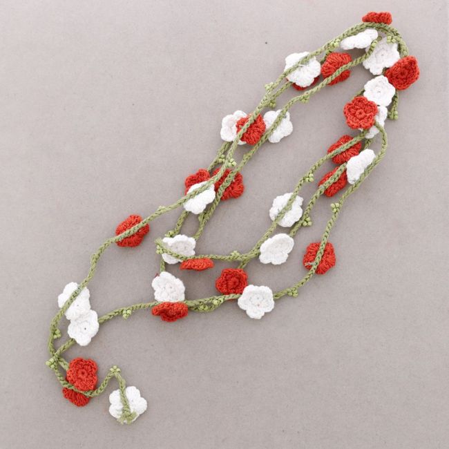 COLLAR LARGO MULTIFUNCIONAL FLORES CROCHET