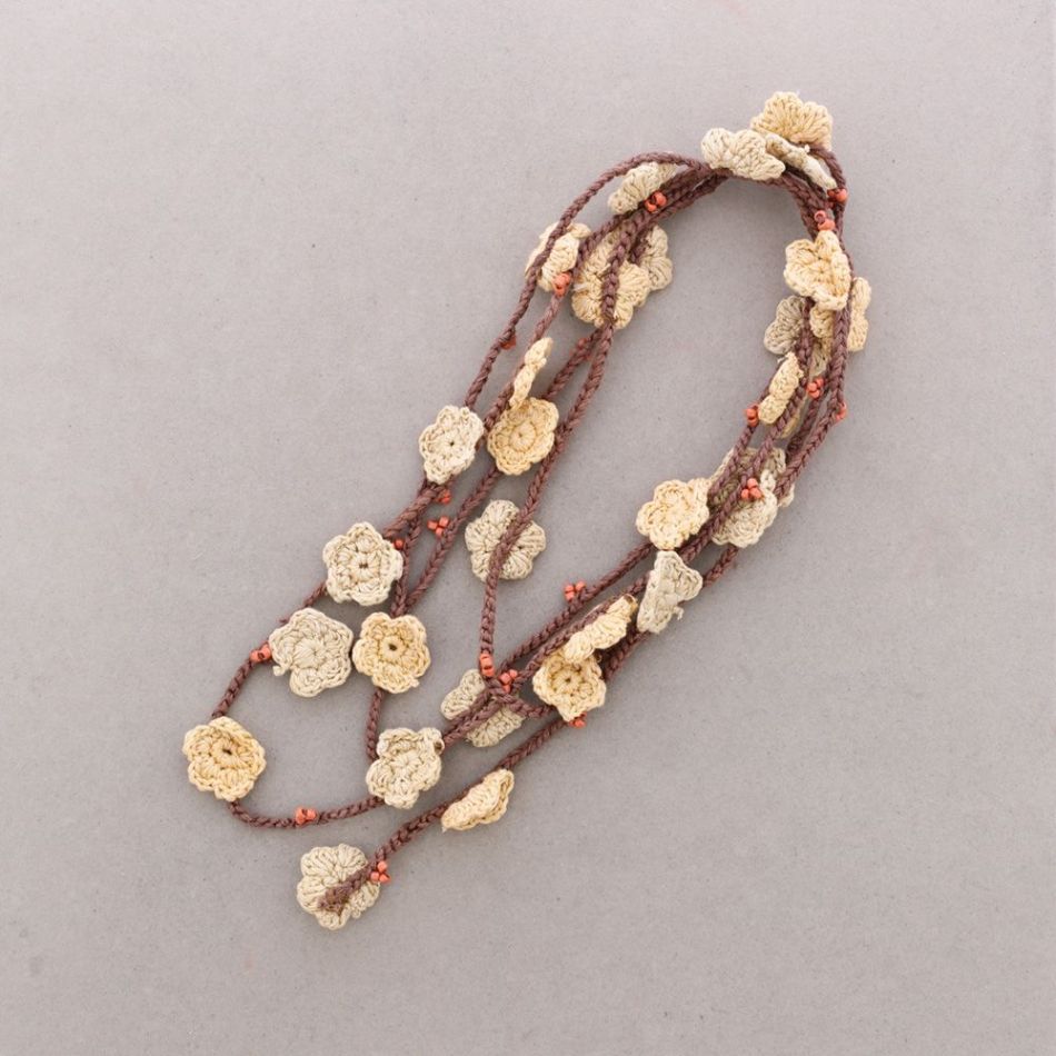 COLLAR LARGO MULTIFUNCIONAL FLORES CROCHET