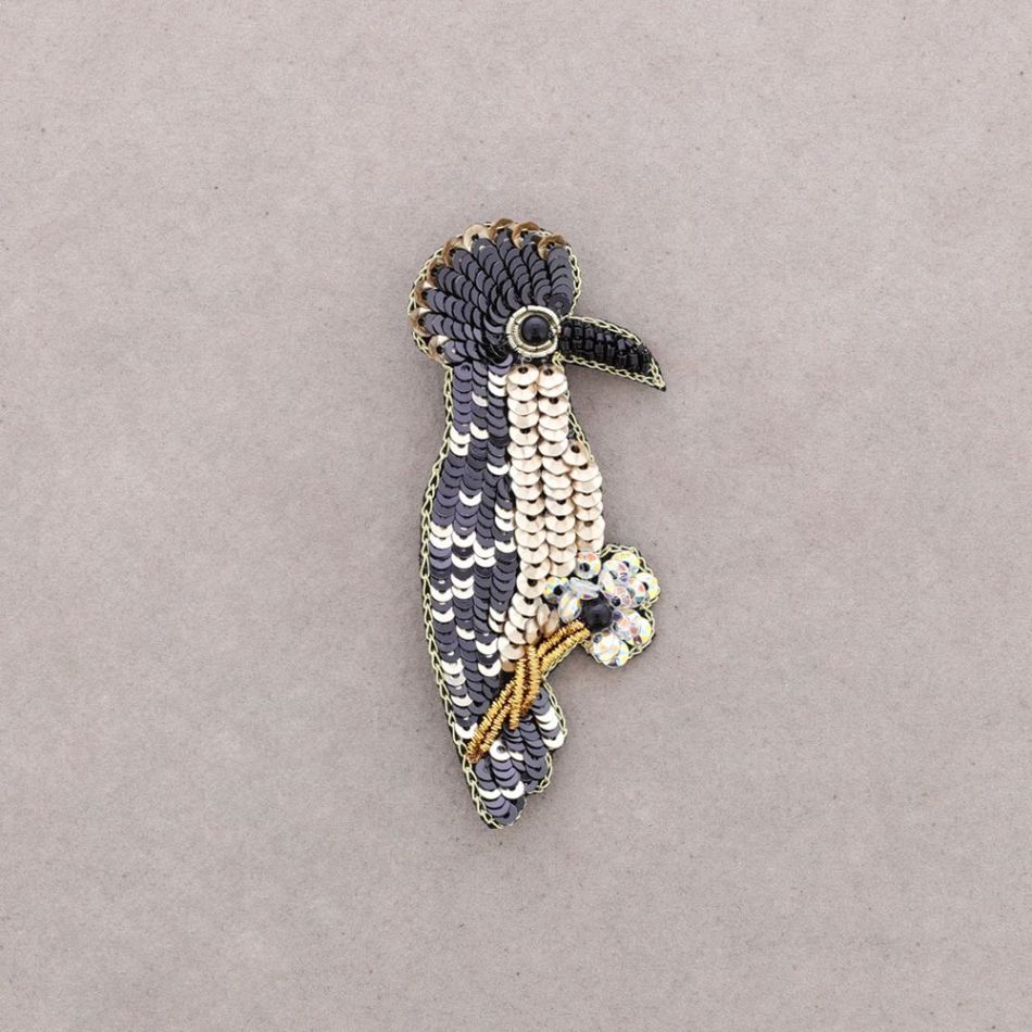 BROCHE PÁJARO LENTEJUELAS