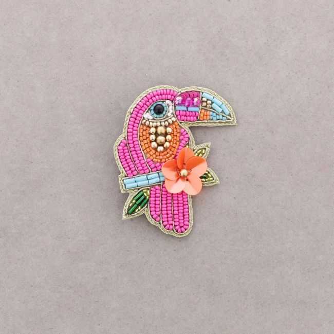 BROCHE PÁJARO ABALORIOS