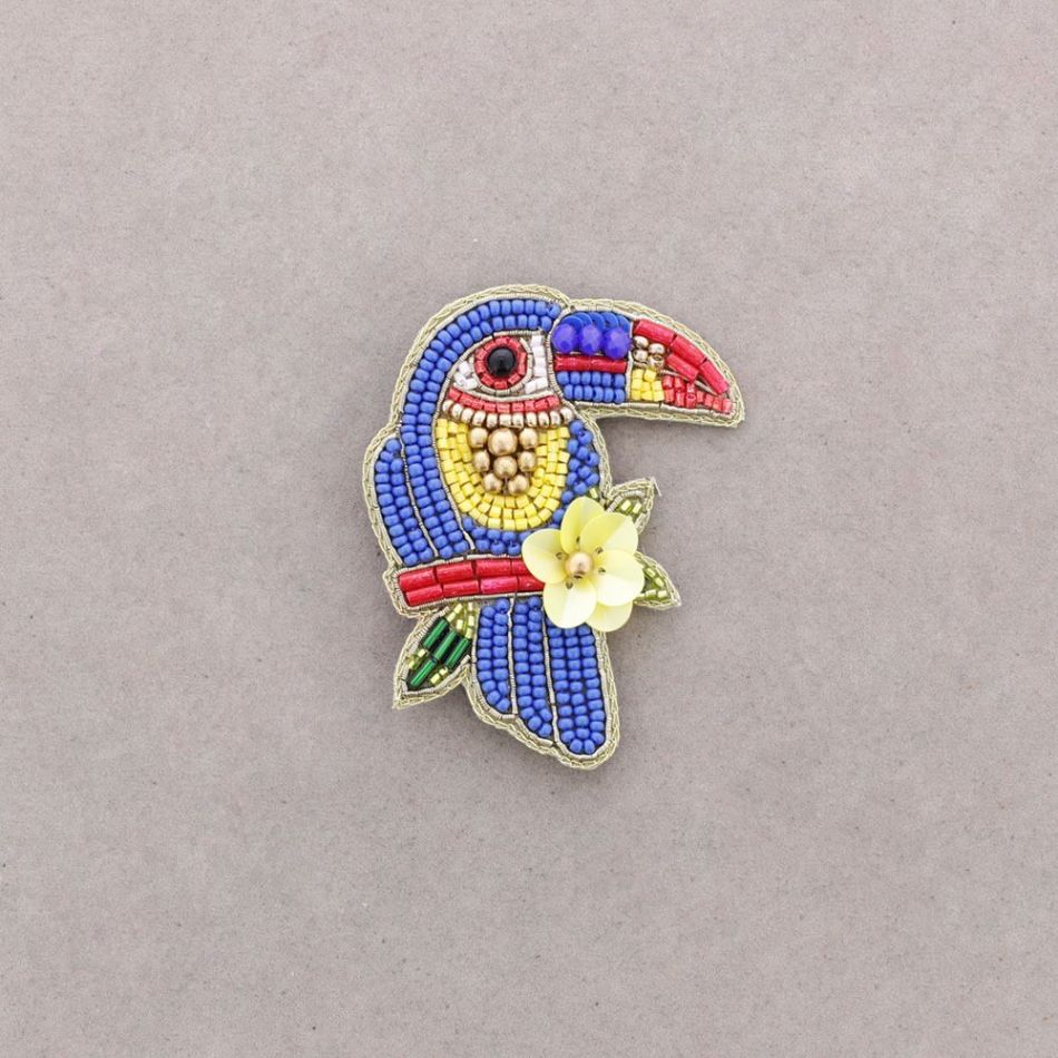 BROCHE PÁJARO ABALORIOS