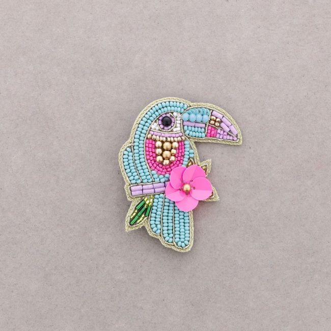 BROCHE PÁJARO ABALORIOS