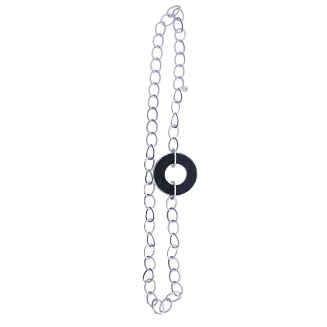 LONG LINED DONUT CHAIN NECKLACE