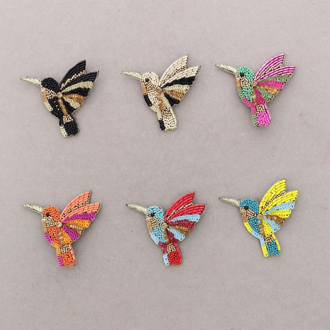 BROCHE PÁJARO ABALORIOS