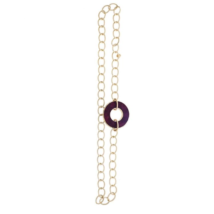 LONG LINED DONUT CHAIN NECKLACE 2