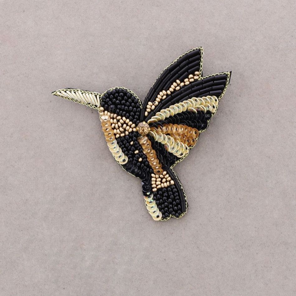 BROCHE PÁJARO ABALORIOS