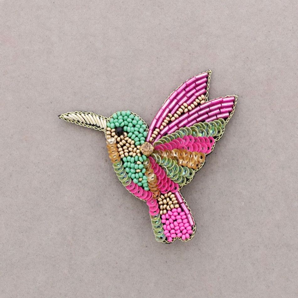 BROCHE PÁJARO ABALORIOS
