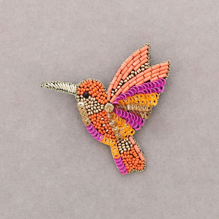 BROCHE PÁJARO ABALORIOS