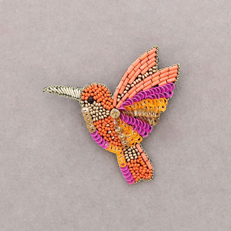 BROCHE PÁJARO ABALORIOS