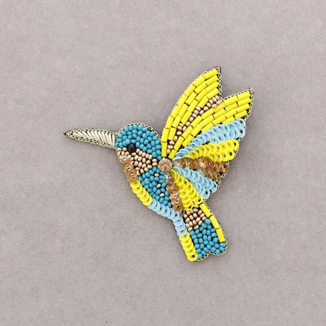 BROCHE PÁJARO ABALORIOS