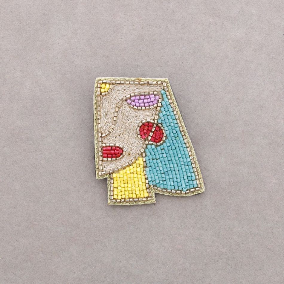 BROCHE ABSTRACTO CARA ABALORIOS