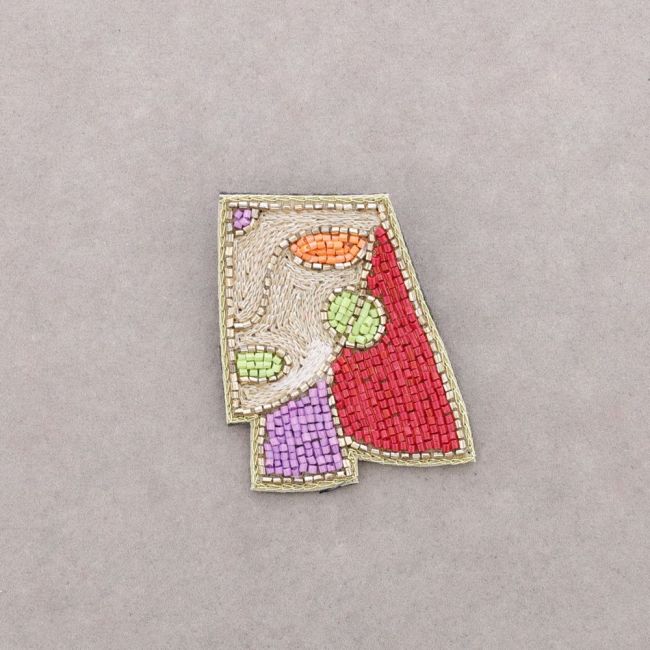 BROCHE ABSTRACTO CARA ABALORIOS