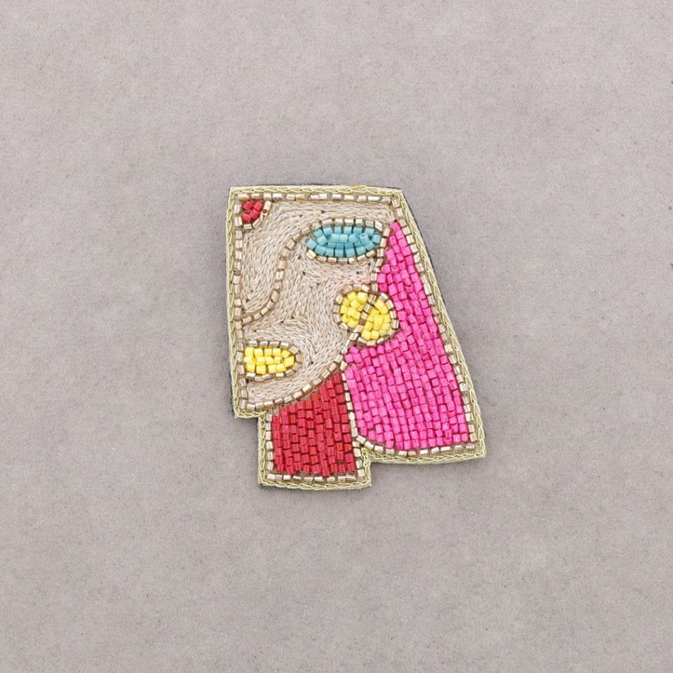 BROCHE ABSTRACTO CARA ABALORIOS
