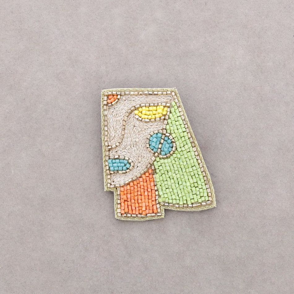 BROCHE ABSTRACTO CARA ABALORIOS
