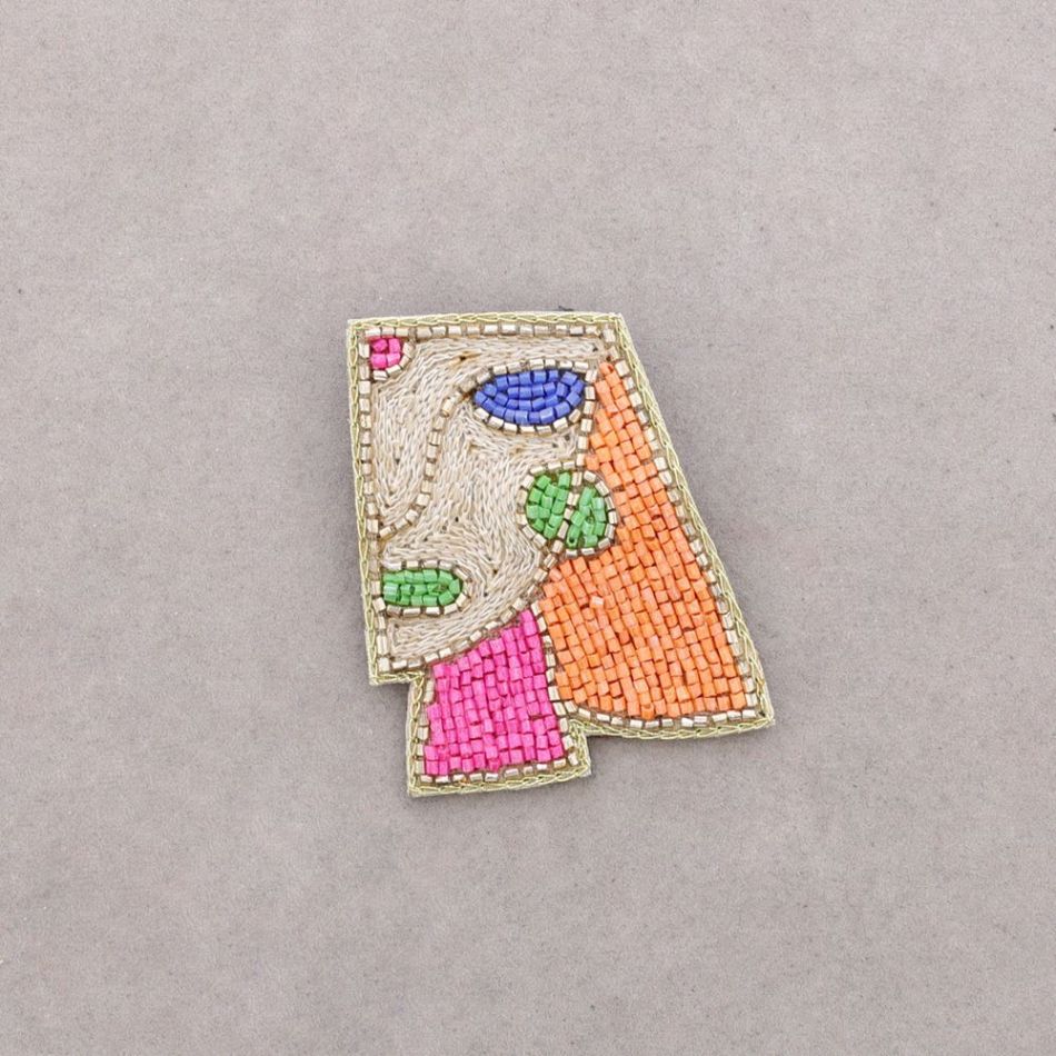 BROCHE ABSTRACTO CARA ABALORIOS