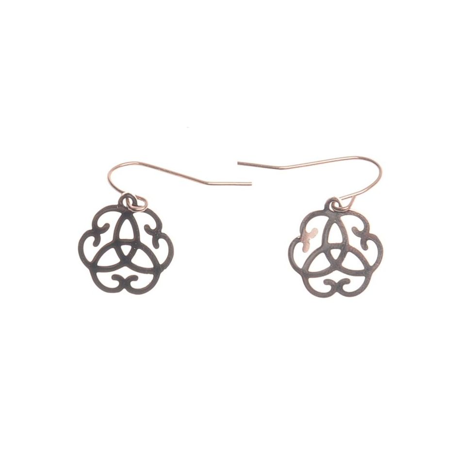 STEEL EARRINGS FRETWORK FLOWER