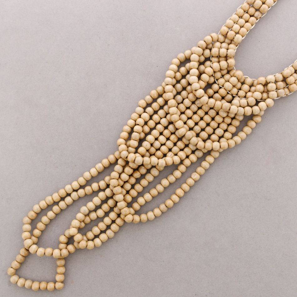WOODEN BALLS BIB NECKLACE