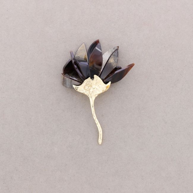 BROCHE FLOR METAL RESINA