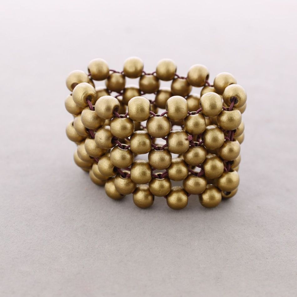 ELASTIC BRACELET WITH WOODEN BEADS