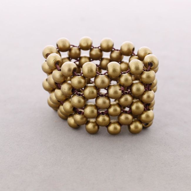 ELASTIC BRACELET WITH WOODEN BEADS