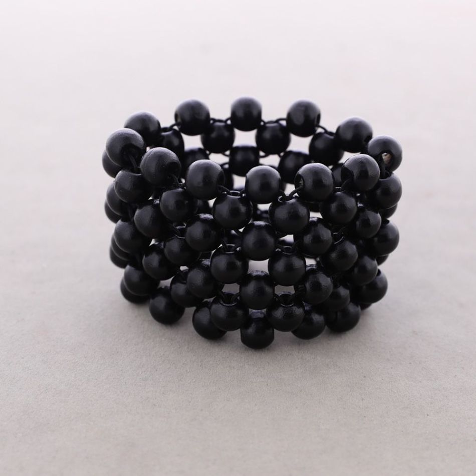 ELASTIC BRACELET WITH WOODEN BEADS