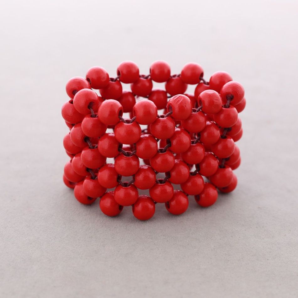 ELASTIC BRACELET WITH WOODEN BEADS