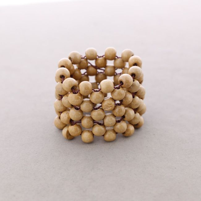 ELASTIC BRACELET WITH WOODEN BEADS