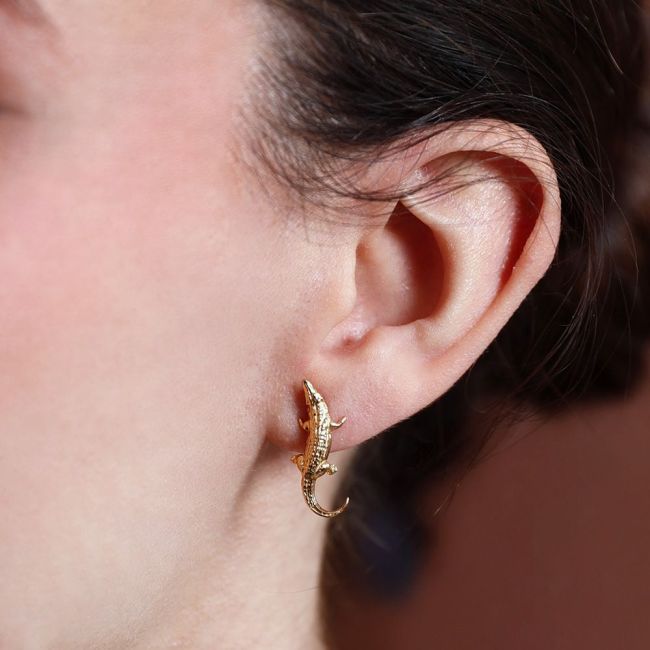 PENDIENTES PRESIÓN ACERO COCODRILO