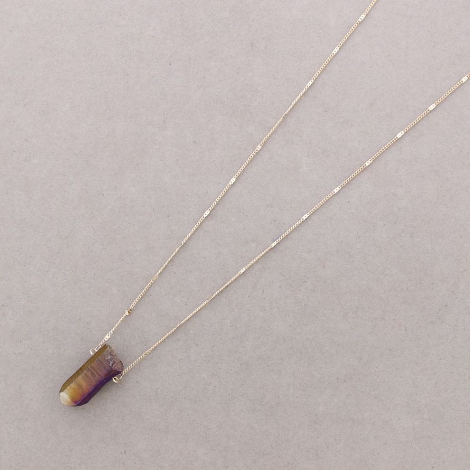 LONG STONE PENDANT NECKLACE