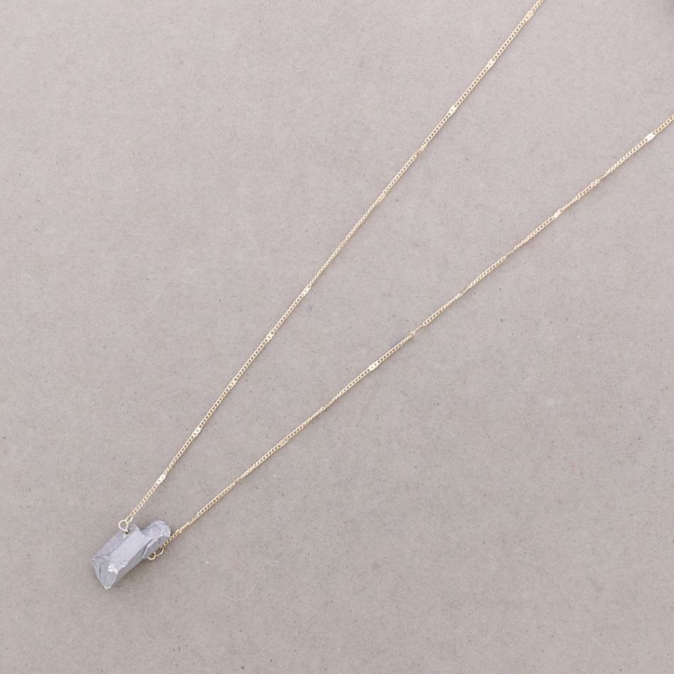 LONG STONE PENDANT NECKLACE