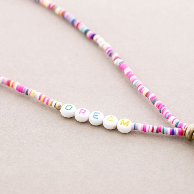 WRIST PHONE STRAP BEADS WORDS