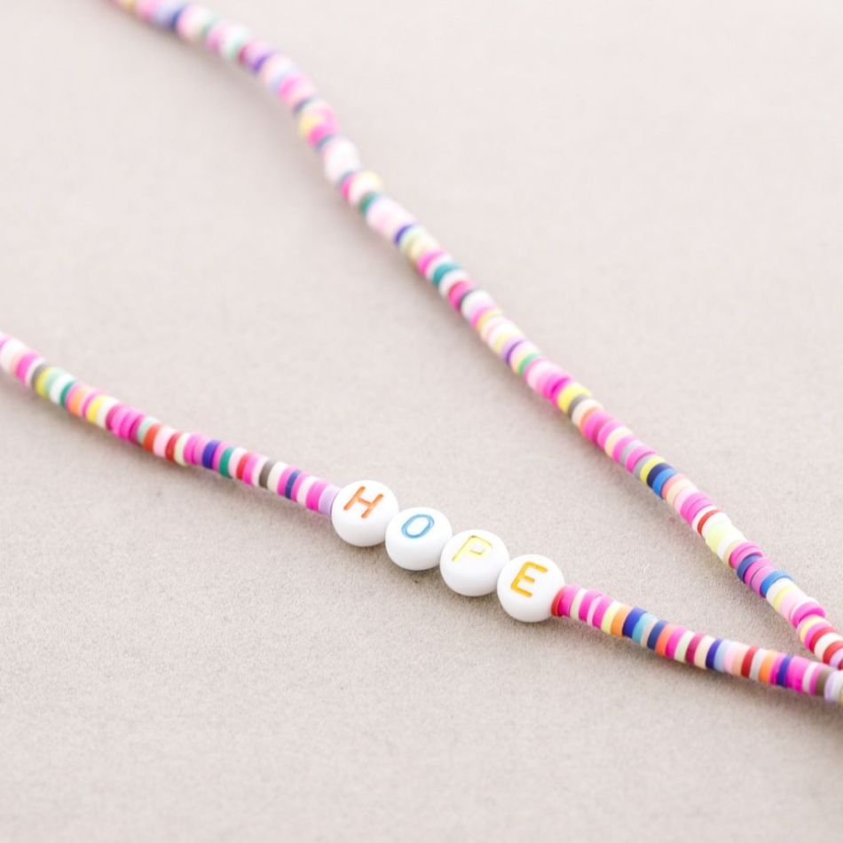 WRIST PHONE STRAP BEADS WORDS