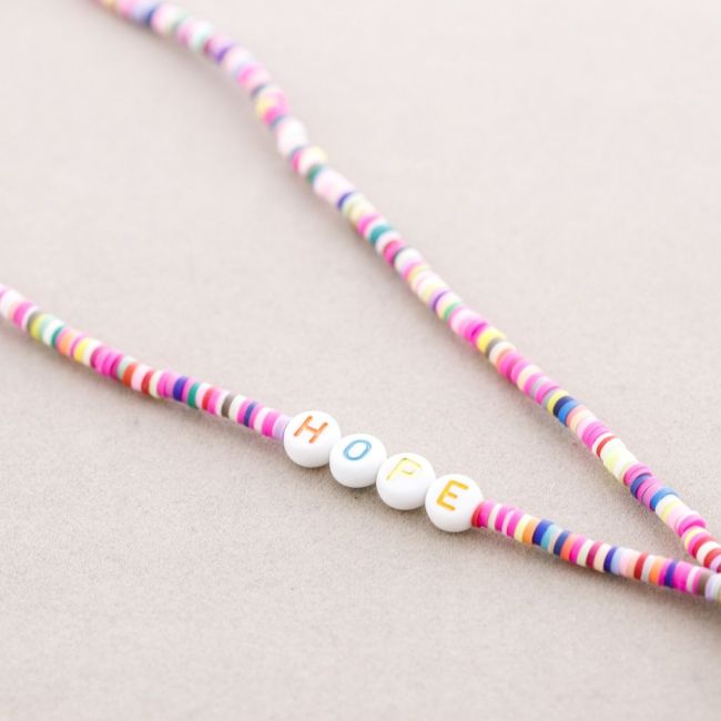 WRIST PHONE STRAP BEADS WORDS
