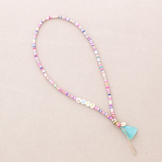 WRIST PHONE STRAP BEADS WORDS