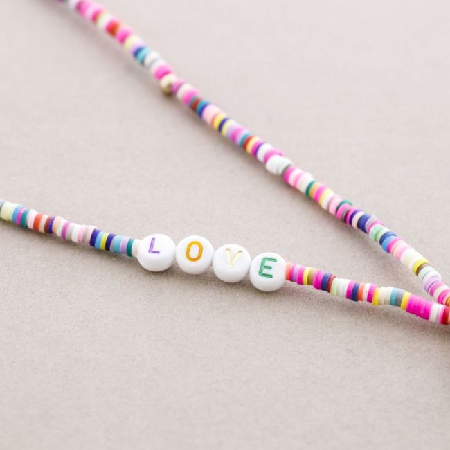 WRIST PHONE STRAP BEADS WORDS