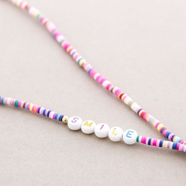 WRIST PHONE STRAP BEADS WORDS
