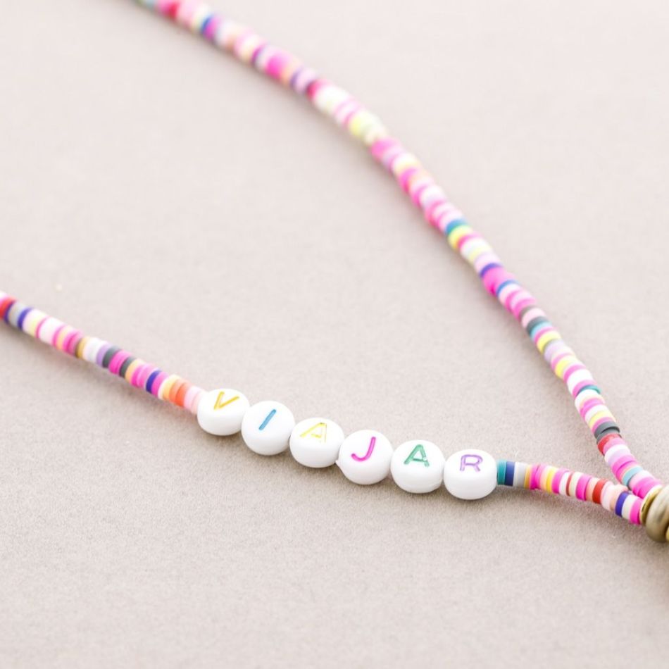 WRIST PHONE STRAP BEADS WORDS