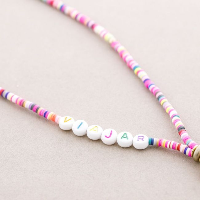 WRIST PHONE STRAP BEADS WORDS