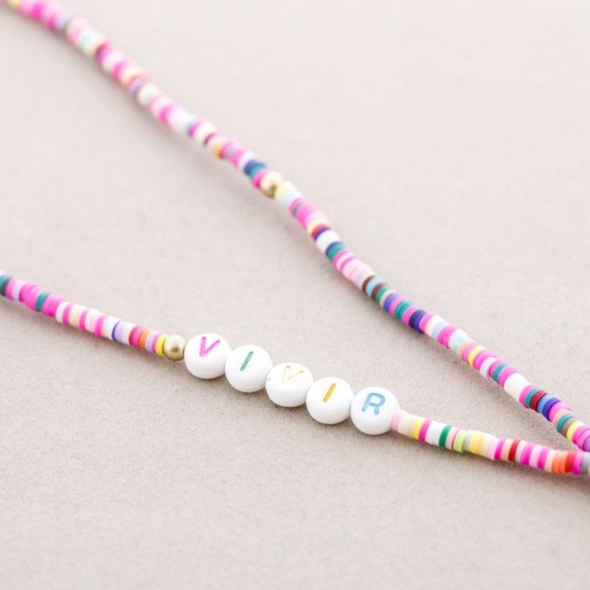 WRIST PHONE STRAP BEADS WORDS