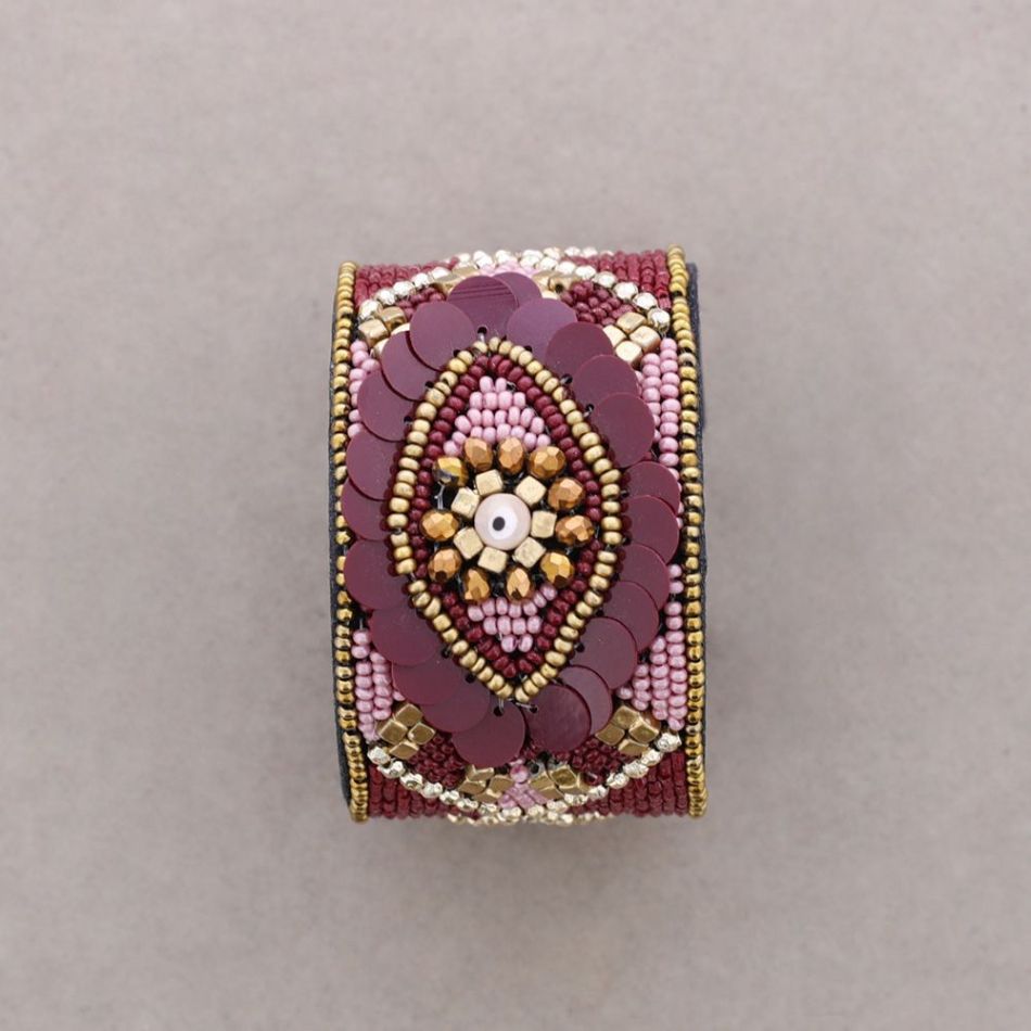 ADJUSTABLE TURKISH EYE SEQUIN BRACELET