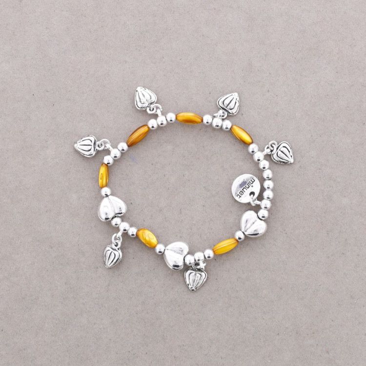 BRACELET METAL AND PEARL BEADS