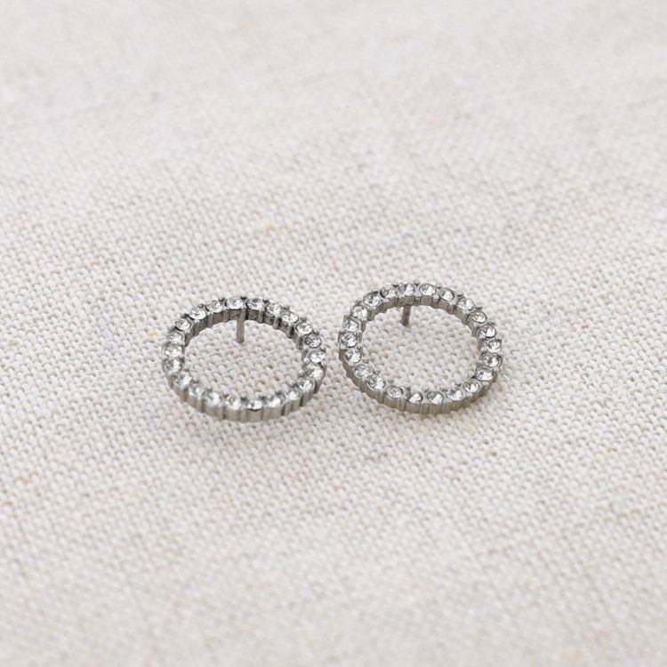 PENDIENTES ACERO ARO CRISTALES