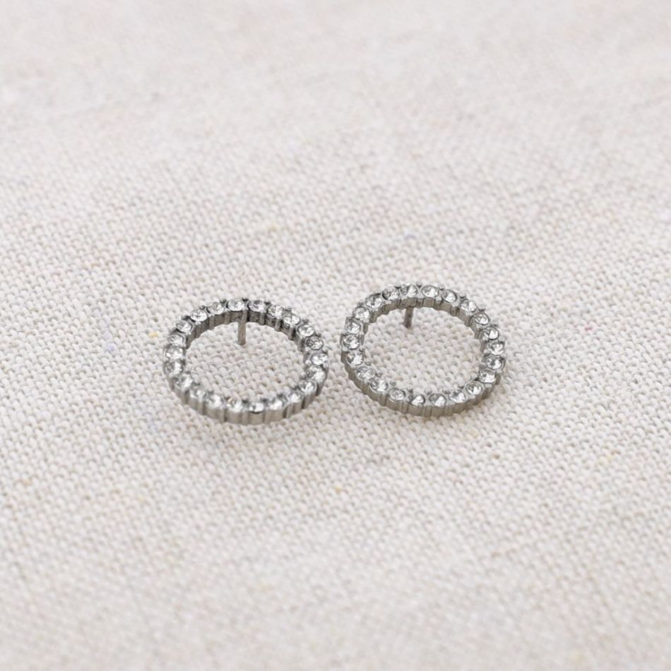 PENDIENTES ACERO ARO CRISTALES