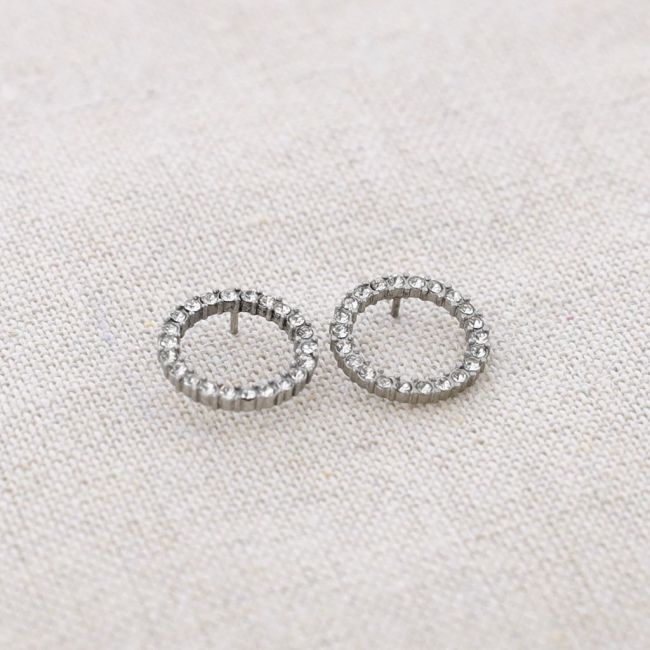 PENDIENTES ACERO ARO CRISTALES