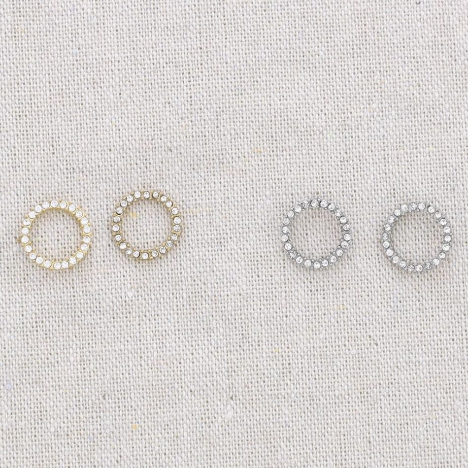 PENDIENTES ACERO ARO CRISTALES