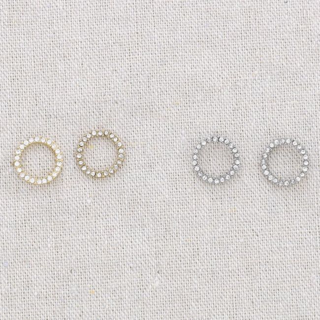 PENDIENTES ACERO ARO CRISTALES